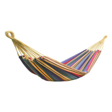Outdoor portable  Folding Rainbow Stripe hammock canvas camping hammock